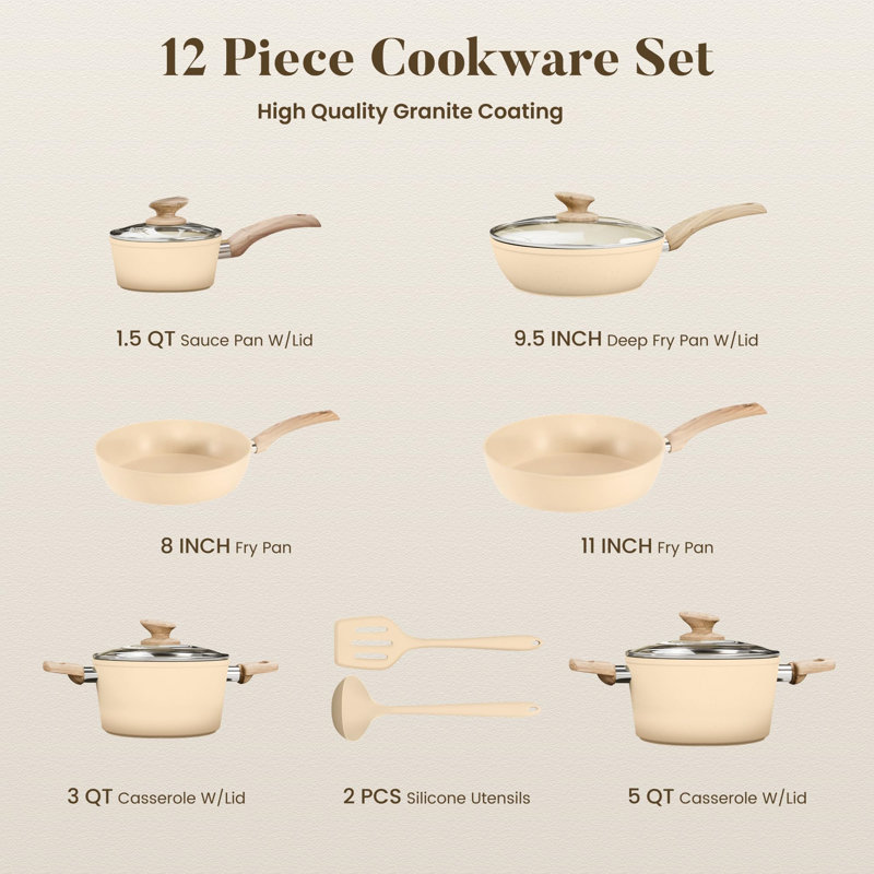 12 - Piece Non-Stick Aluminum Cookware Set