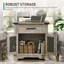 Table d'appoint de style campagnard avec table de charge et table de chevet 23,6 po-1814707127