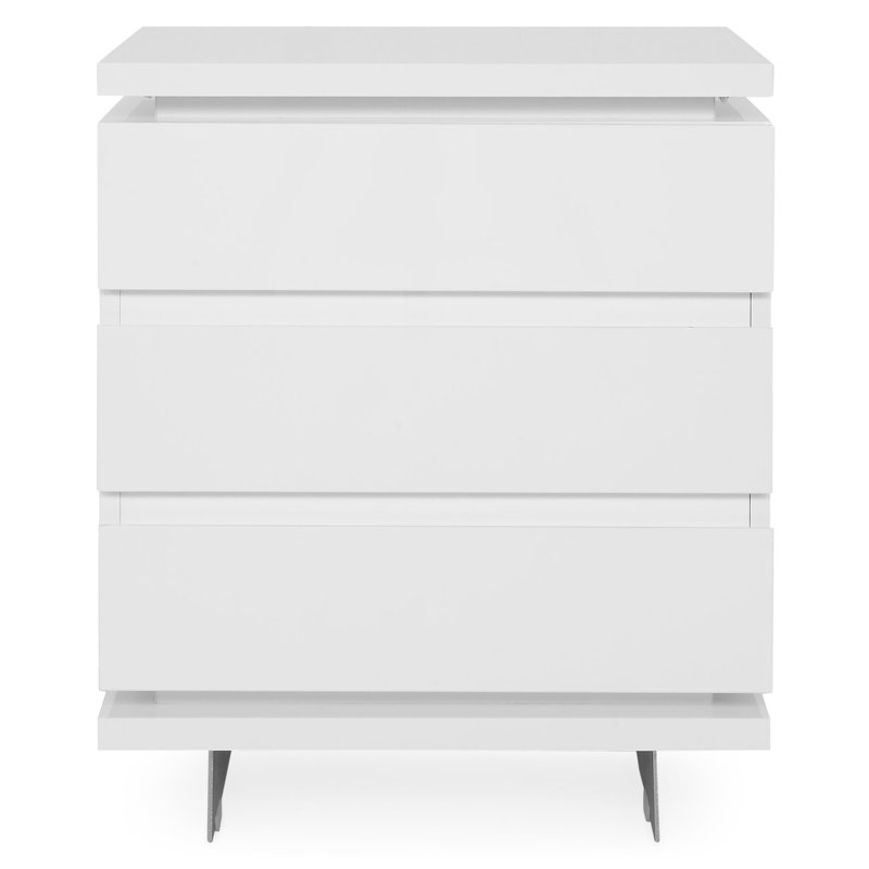 Haeli 50cm W Stainless Steel Bedside Table