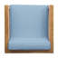 2 chaises club Mid-Century modernes - bois, bleu pacane et 2 pièces