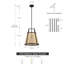 Luminaire suspendu noir mat 1 lumière