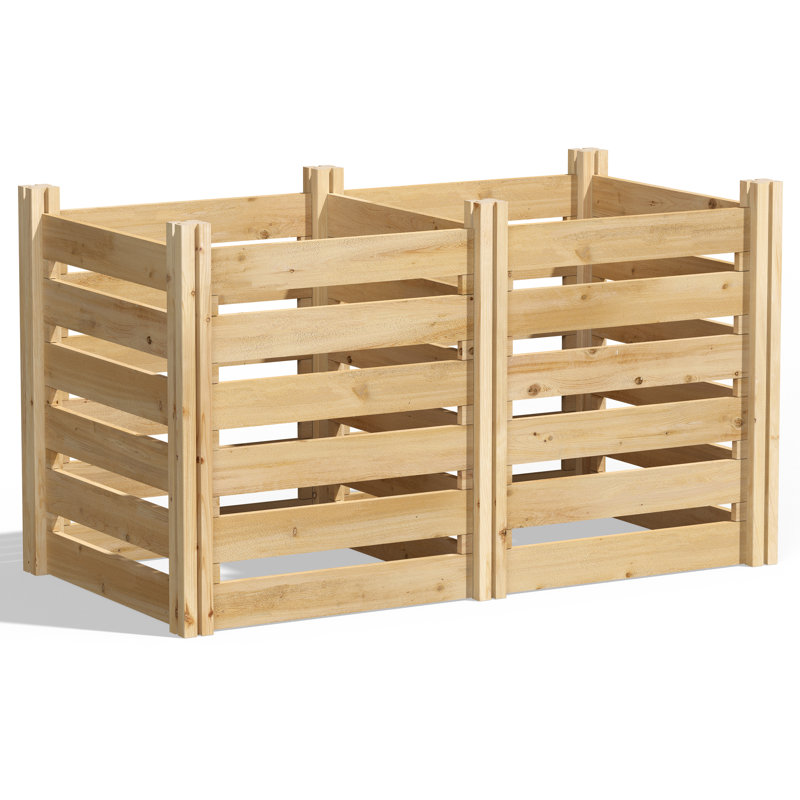 Composteur stationnaire d'extérieur en bois, H 31 po x l 48 po x P 24 po