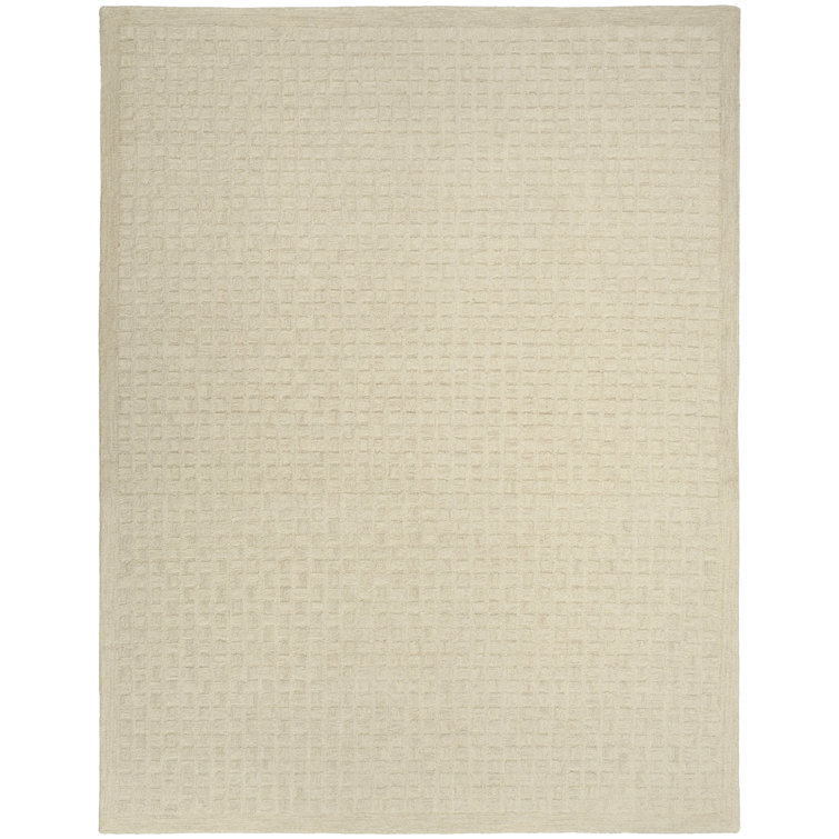 DKNY Pure Grids Ivory Beige Contemporary Indoor Rug