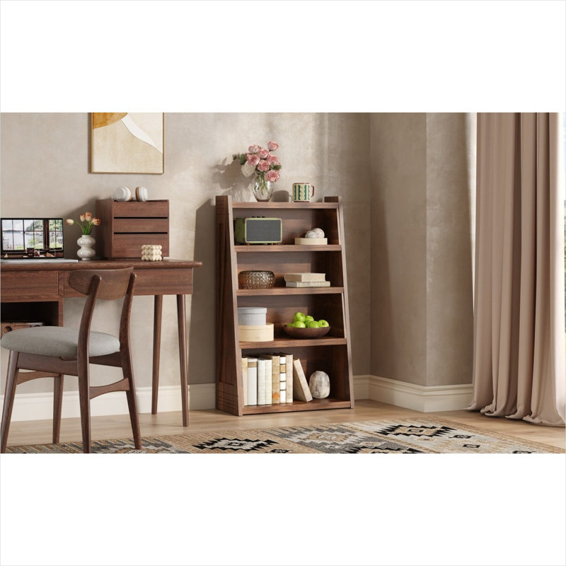 Comme sur la photo 47, bibliothèque à quatre niveaux pour chambre et salon, détails en céramique
