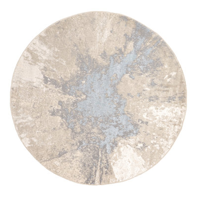 Dequita Contemporary Abstract Beige/Blue Area Rug