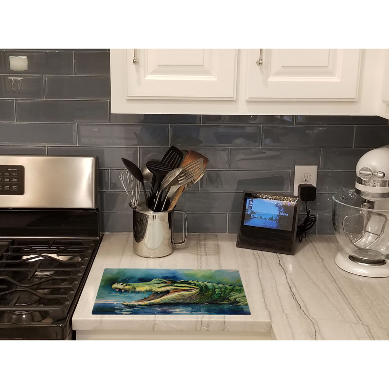 Crocodile Glass Cutting Board Large