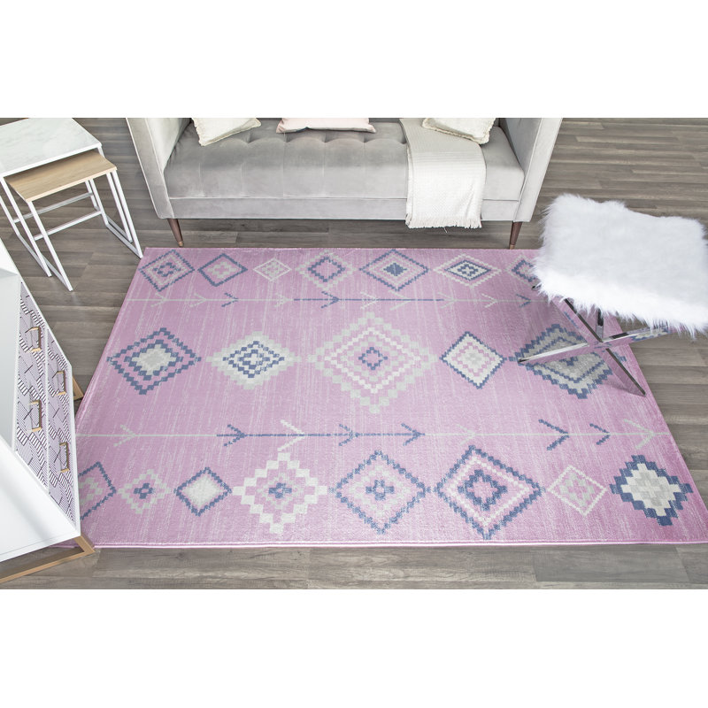 Tapis rose tribal Bodrum, Rectangle 5 pi x 7 pi
