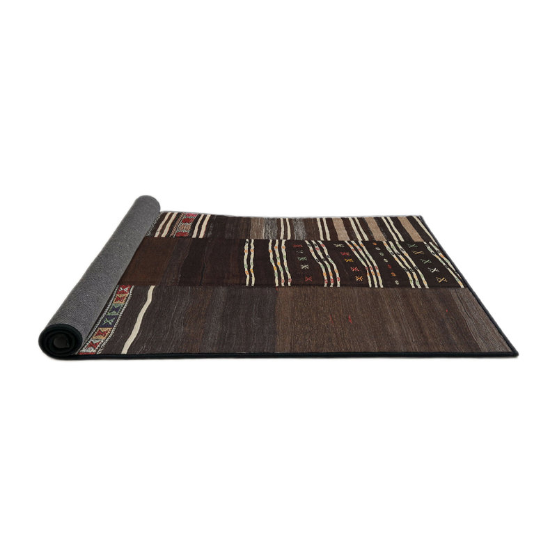 Tapis contemporain brun / noir, Carré 4 pi