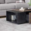 Table basse de style campagne moderne avec tiroir 47 pouces pour salon ou bureau, Armando et texture noir