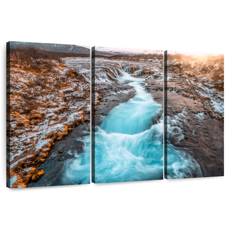 Alvord Bruarfoss Iceland Waterfall, 32" H x 50" W