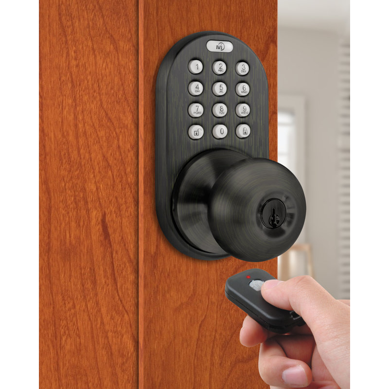 Bouton de porte électronique avec télécommande, Bronze huilé