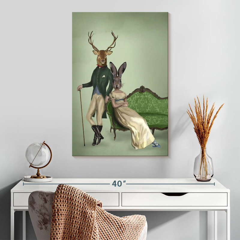 Ketti Mr. Deer et Mme Rabbit I, H 30 po x l 20 po