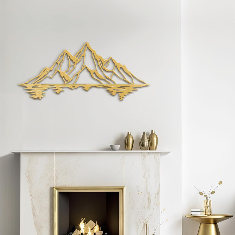 Décoration murale décorative abstraite murale, Or, H 7,92 po x l 18 po x P 0,05 po