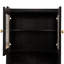 Bar moderne 71 "avec portes cannelées en verre, huche de cuisine de ferme avec tiroir de rangement et tablettes réglables, noir