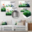 «Green and White Abstract Ink Expression I», art mural abstrait en métal-1111899930