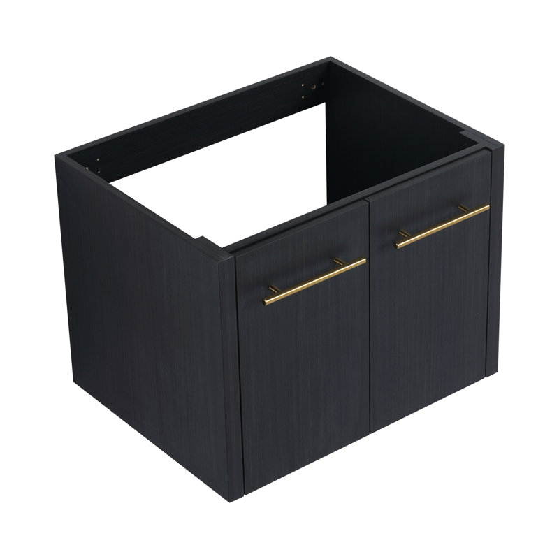 Bathroom Vanity - 24 Inch Black Chestnut With Chic Appearance And Spacious Storage Sleek Functional Drawers