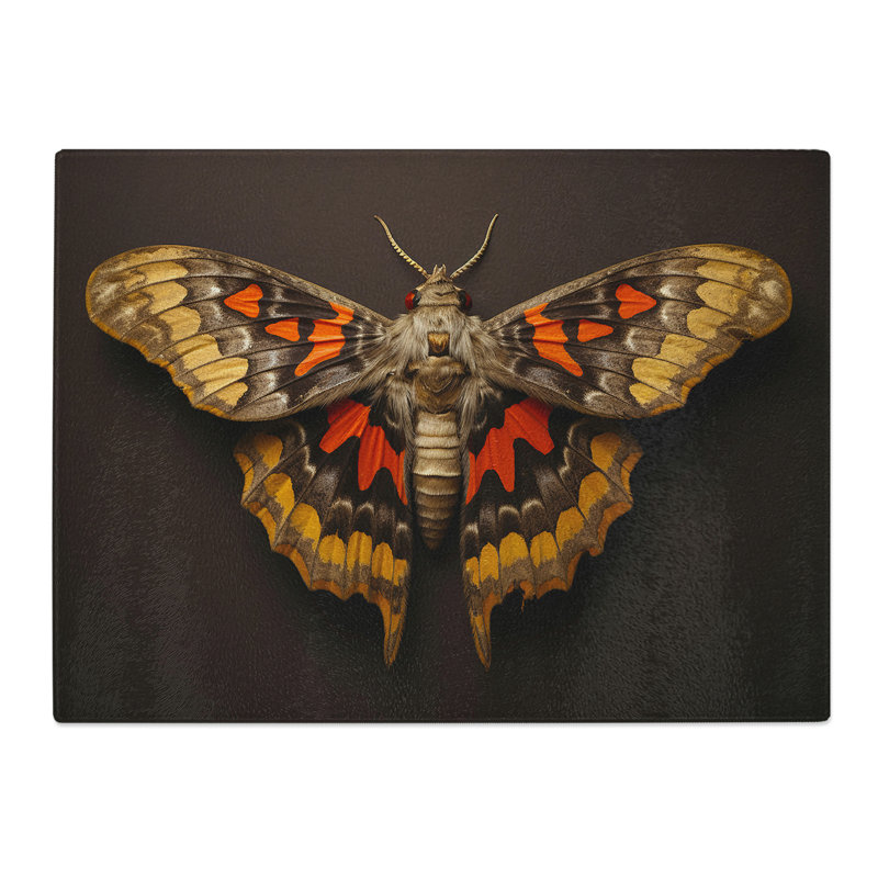 Moth Photograph 8K No.2  Glass Chopping Board