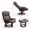 Pivot avec fonction inclinable et repose-pieds, fauteuil inclinable en cuir PU avec repose-pieds, brun foncé-2136137767
