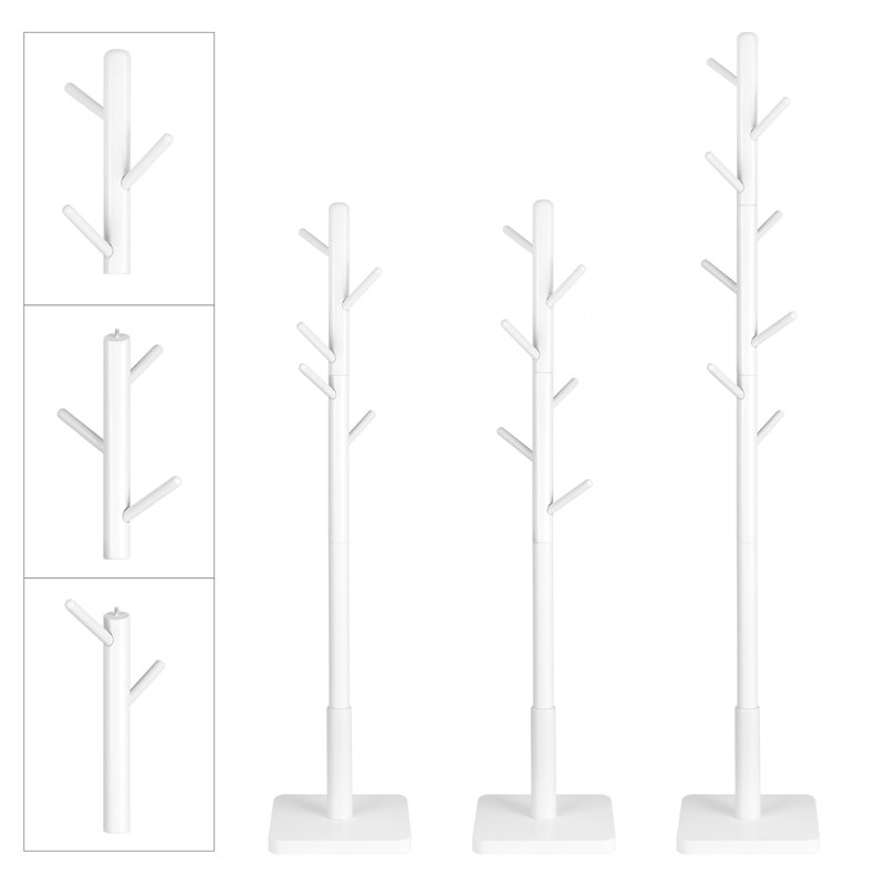 Blanding Freestanding 8 - Hook Coat Rack, White