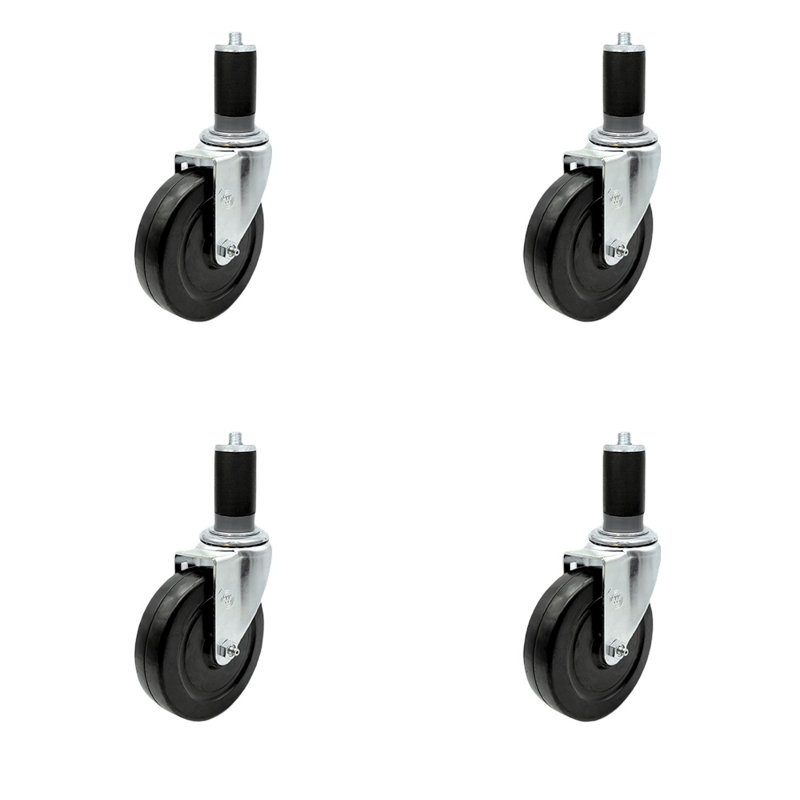 4-Piece Hard Rubber Caster Set
