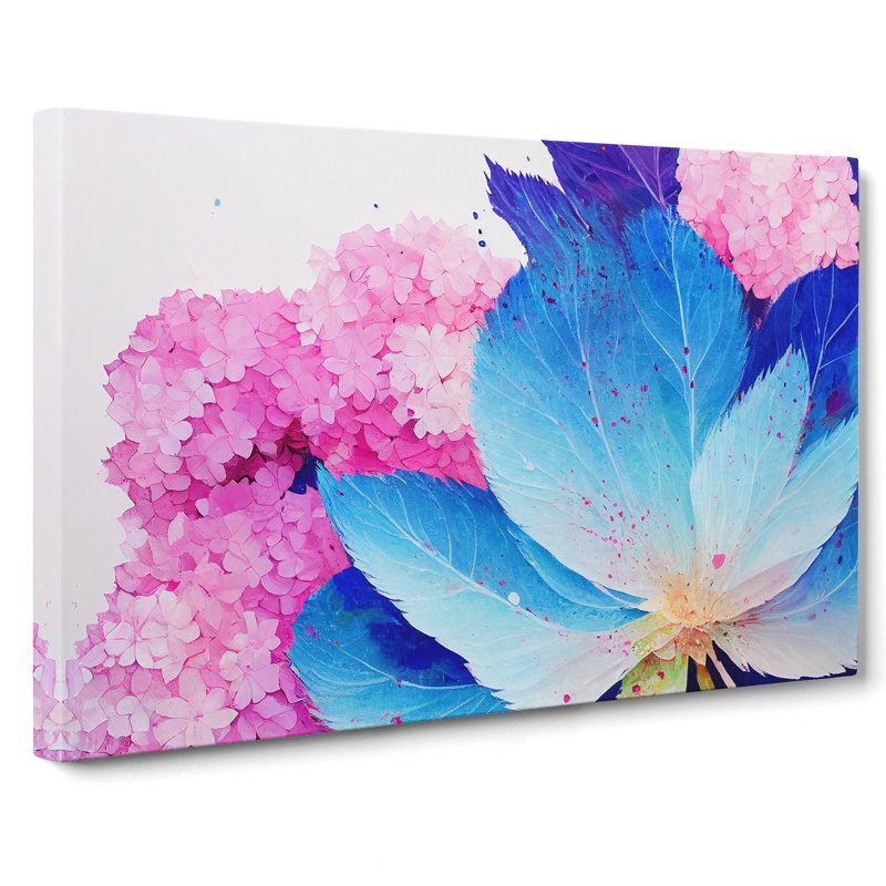 Hydrangea Flower Splash Vol.2 - Wrapped Canvas Painting, 50cm H x 76cm W x 3cm D