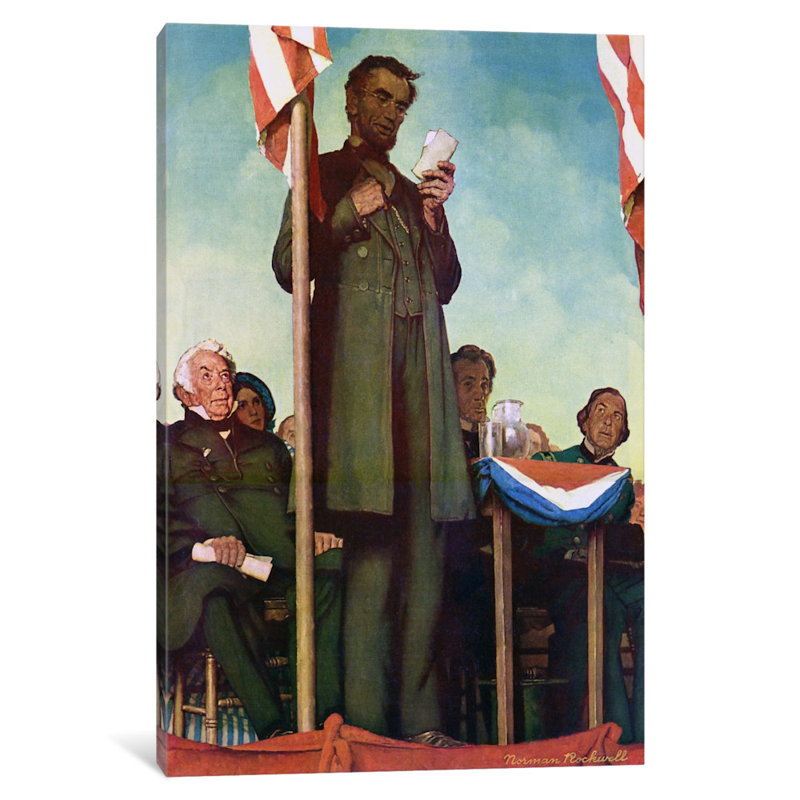«Abraham Lincoln» par Norman Rockwell, reproduction d'art sur toile tendue, H 60 po x l 40po x P 1,5 po