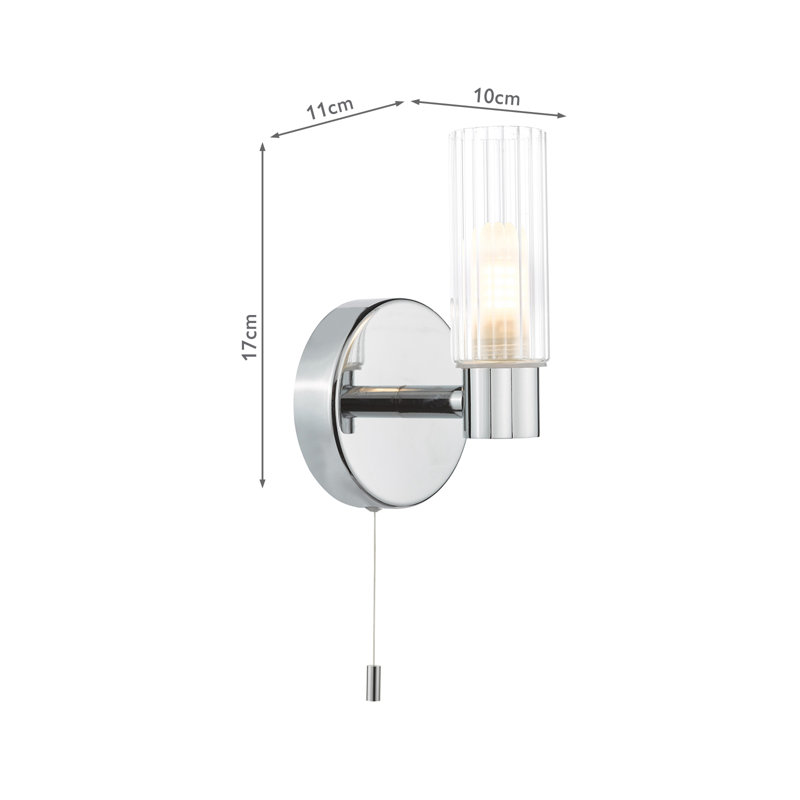 Bathroom Wall Light, Polished Chrome