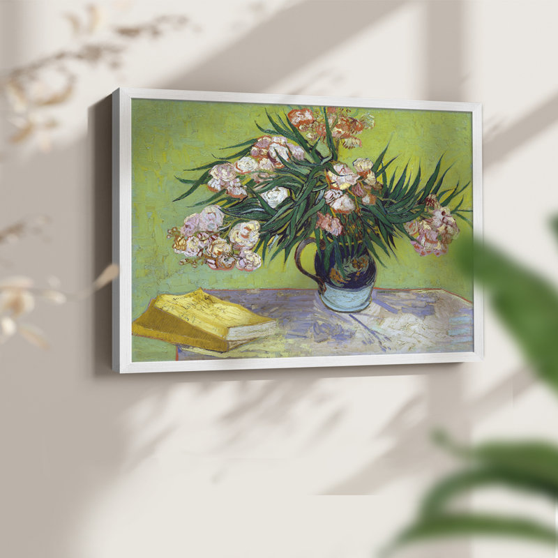 Oleanders - Reproduction encadrée - Restickable, H 16 po x l 20 po, Blanc
