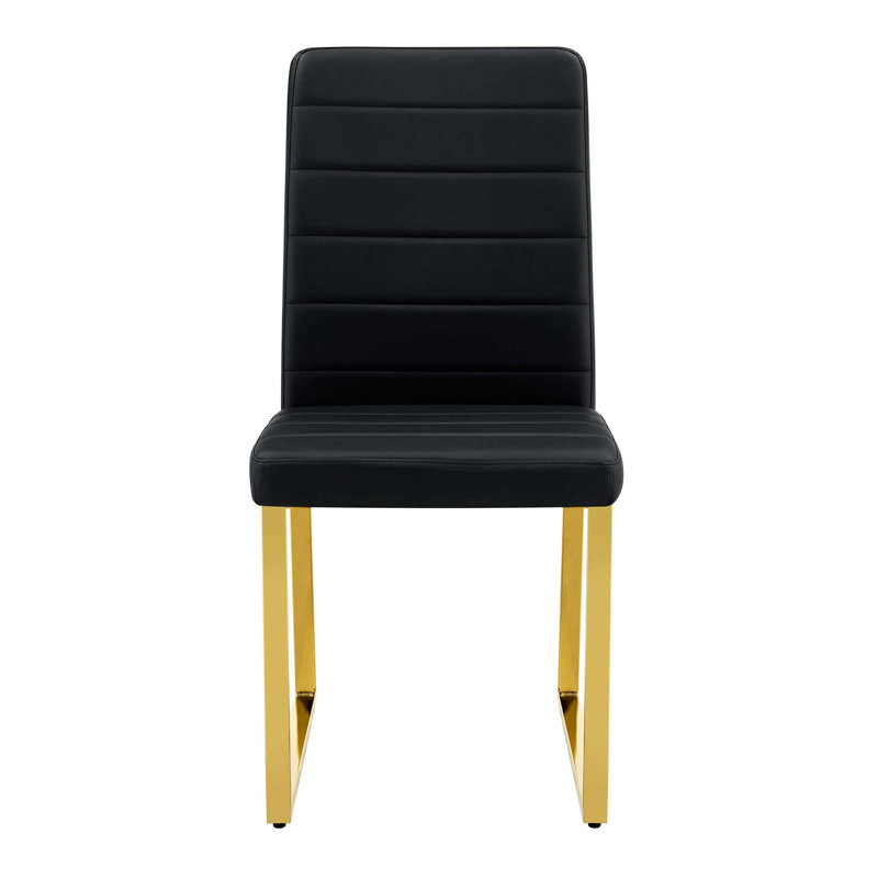 Ensemble de chaises robustes avec structure en fer et mousse de confort, Noir