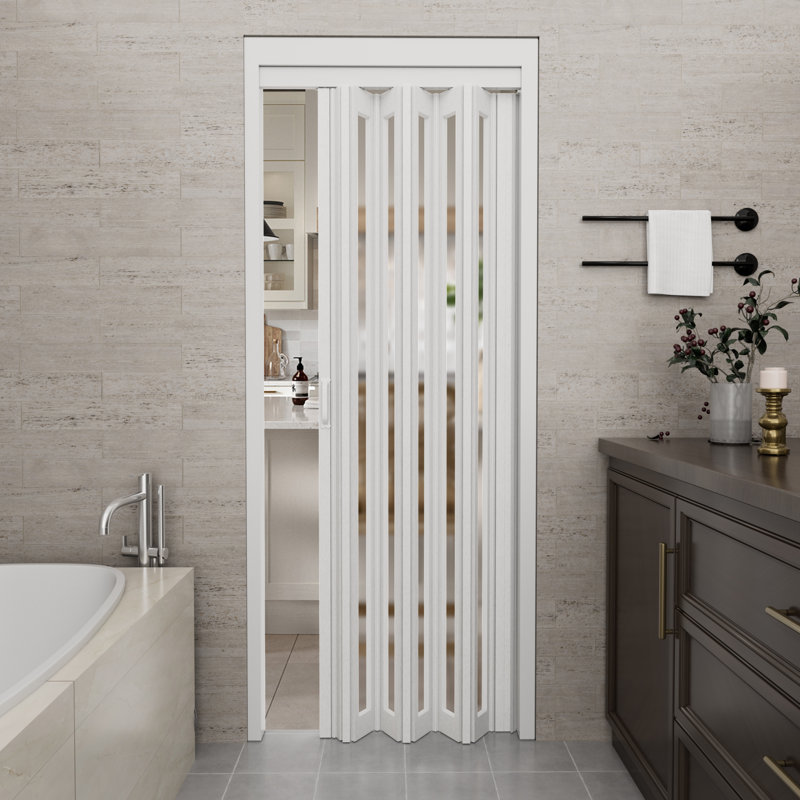 Porte accordéon 38 po x 80 po givrée à faible brillance
