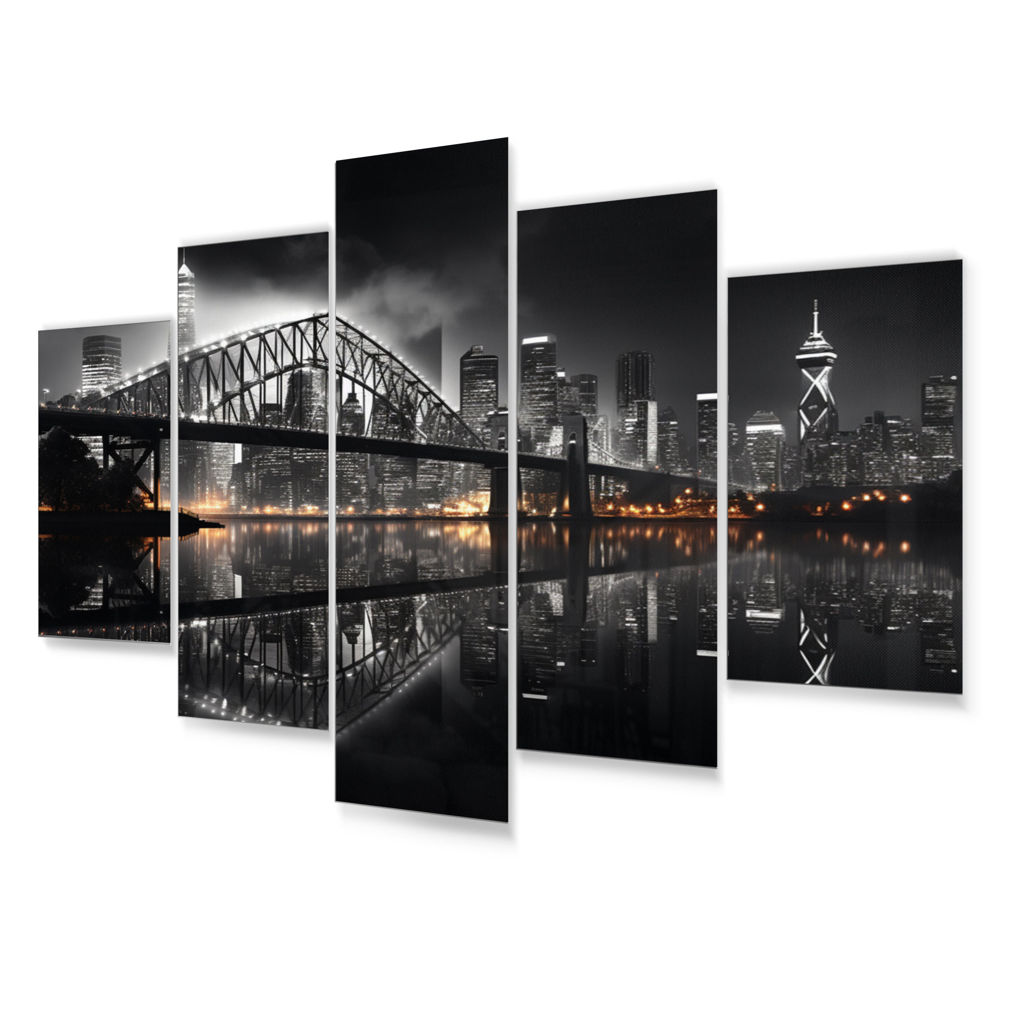 DesignArt Canada Cityscape Noir II Canada Metal Wall Art Living Room Set Wayfair