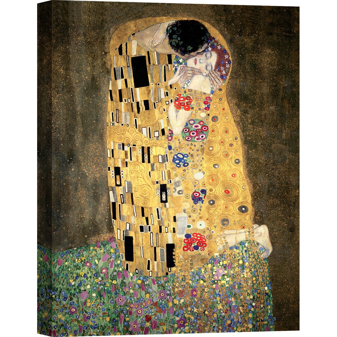 Leinwandbild - Gemälde „The Kiss” von Gustav Klimt