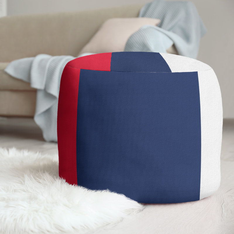 repose-pieds rond 20,5", Rouge / bleu marine / blanc
