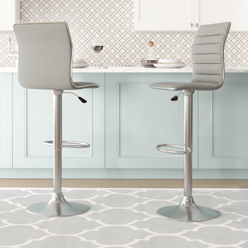 Greta Swivel Upholstered Adjustable Height Bar Stool