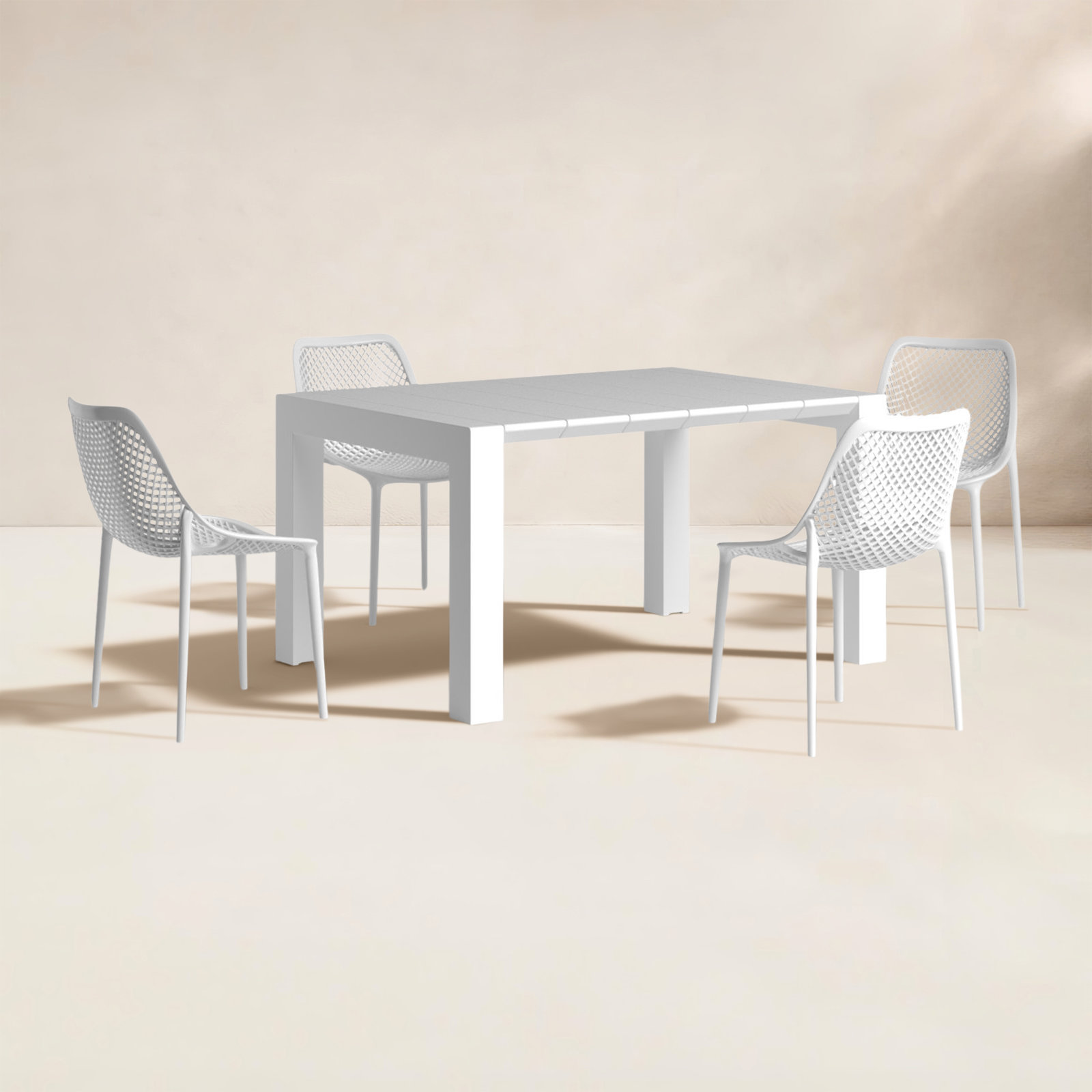 Asherton 39" Patio Dining Set, White