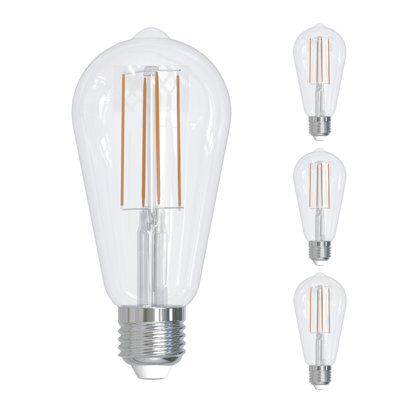 40 Watt Equivalent E26 LED Light Bulb, ST18 Filament, 2700K Warm White Glow, 450 Lumens, Dimmable
