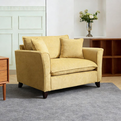 Fauteuil d'appoint surdimensionné de 46,3 po, fauteuil en chenille et demi-canapé simple avec coussin et housses amovibles