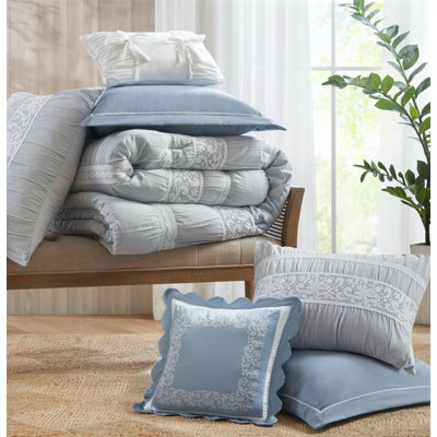 Ensemble de literie pour grand lit en jacquard 7 pièces