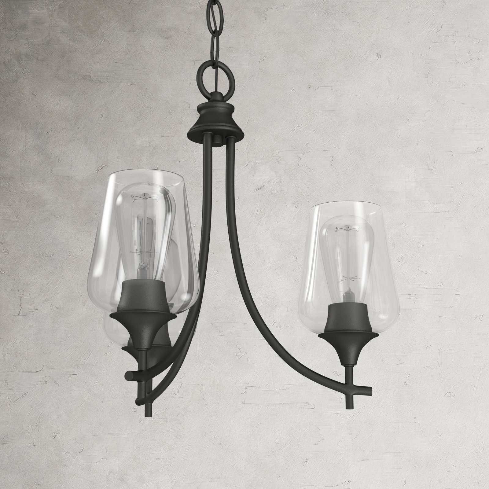Breena 3 - Light Metal Dimmable Chandelier, English Bronze