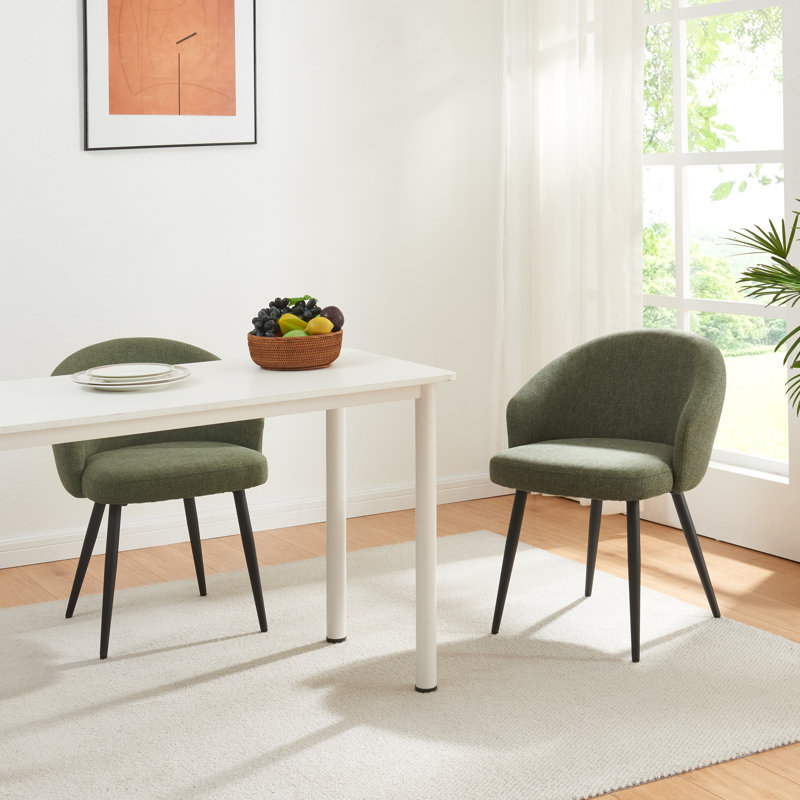 Ensemble de 2 chaises de salle à manger Yandier, Vert