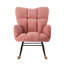 Fauteuil à bascule rose, revêtement en tissu, structure en métal, confortable pour toute la famille, idéal pour la chambre à coucher