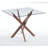 Modern Minimalist Square Tempered Glass Dining Table with Geometric X-Cross Metal Base-519906398