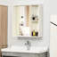 Armoire de salle de bain de 25 po x 25,5 po avec miroir et rangement, fixation murale élégante pour le salon