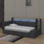 Lit de jour rembourré avec lumière DEL, repose-pieds avec rangement, lit de jour avec tiroirs, charge USB et tablettes-241868714-241868716