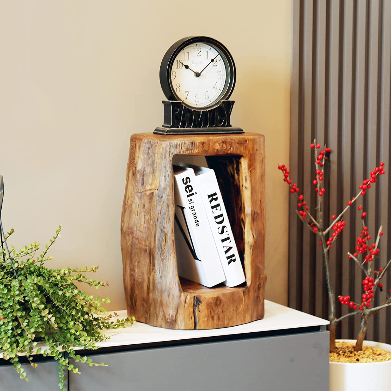 Loon Peak Tree Stump Stool Accent Table Wayfair