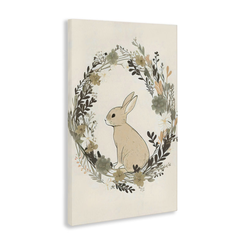 Toile de couronne de lapin pastorale, design par Creative Studio, H 24 po x l 16 po
