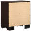 Table de chevet foncé 2, forme rectangulaire pour la chambre à coucher, cadre et rangement en cuivre brun foncé, bois naturel