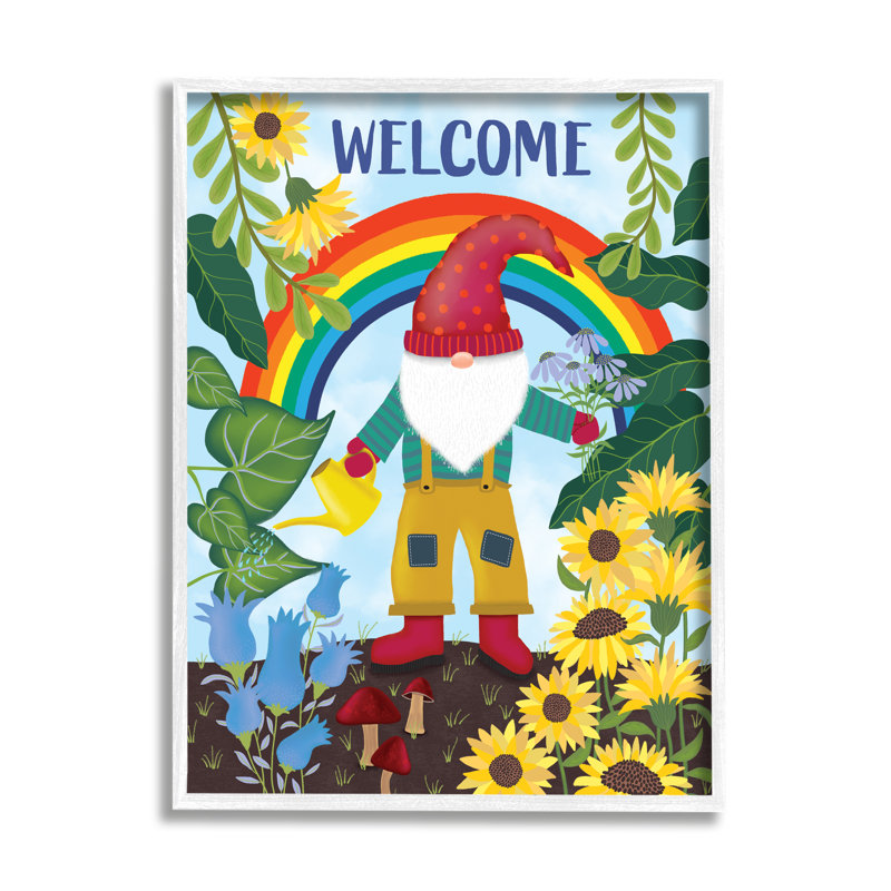 Rainbow Welcome - impression, H 30 po x l 24 po, Giclée encadrée blanc bord de mer