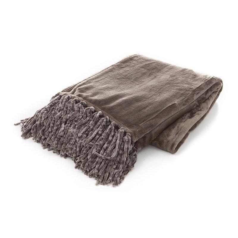 Plush Woven Throw Blanket, Tobacco