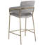Tabouret de comptoir en velours beige Yara-75000051